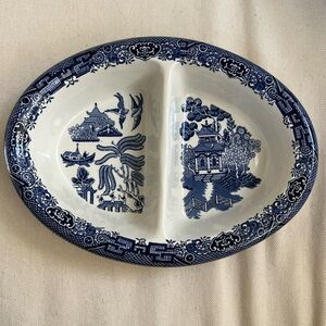 Churchill Blue Willow split bowl